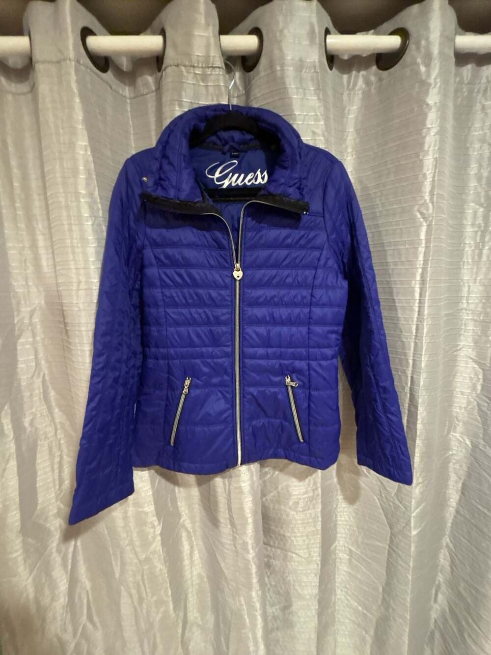 Guess Royal Purple Puffer Jacket Size Small